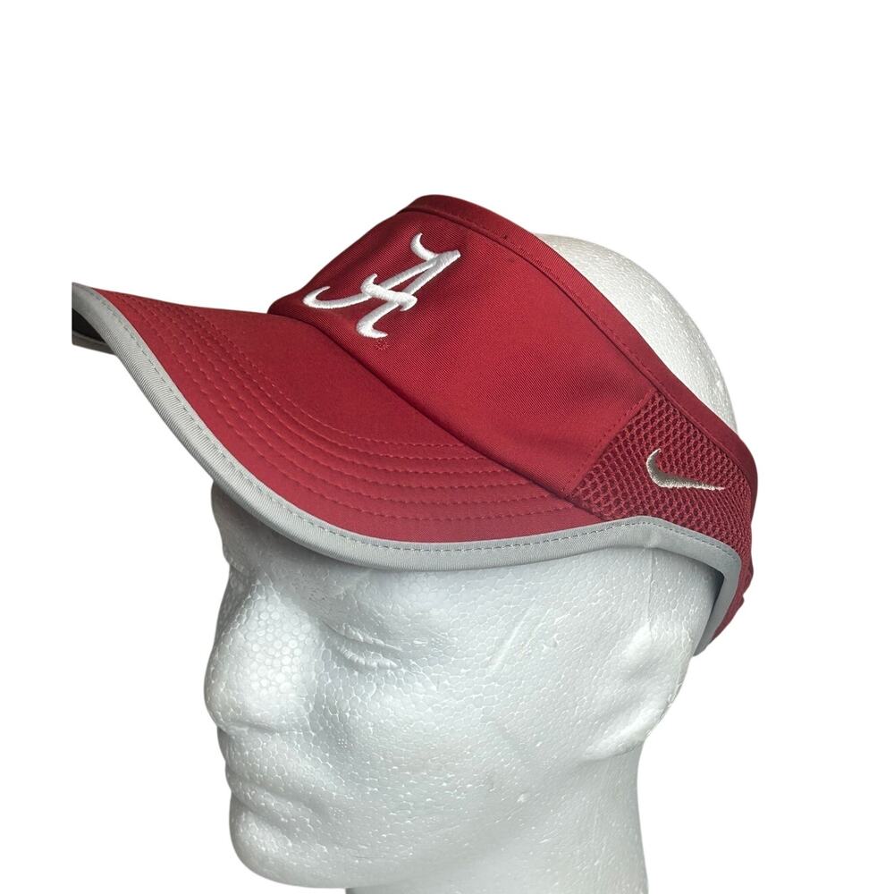 Nike Alabama Crimson Tide Red Visor embroidered A white swoosh adjustable nwot